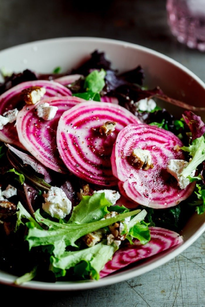 Beetroot Salad with Maple Candied Pecans and Goat’s Cheese