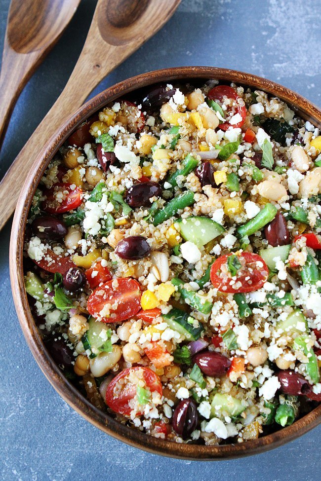 Mediterranean Three Bean Quinoa Salad