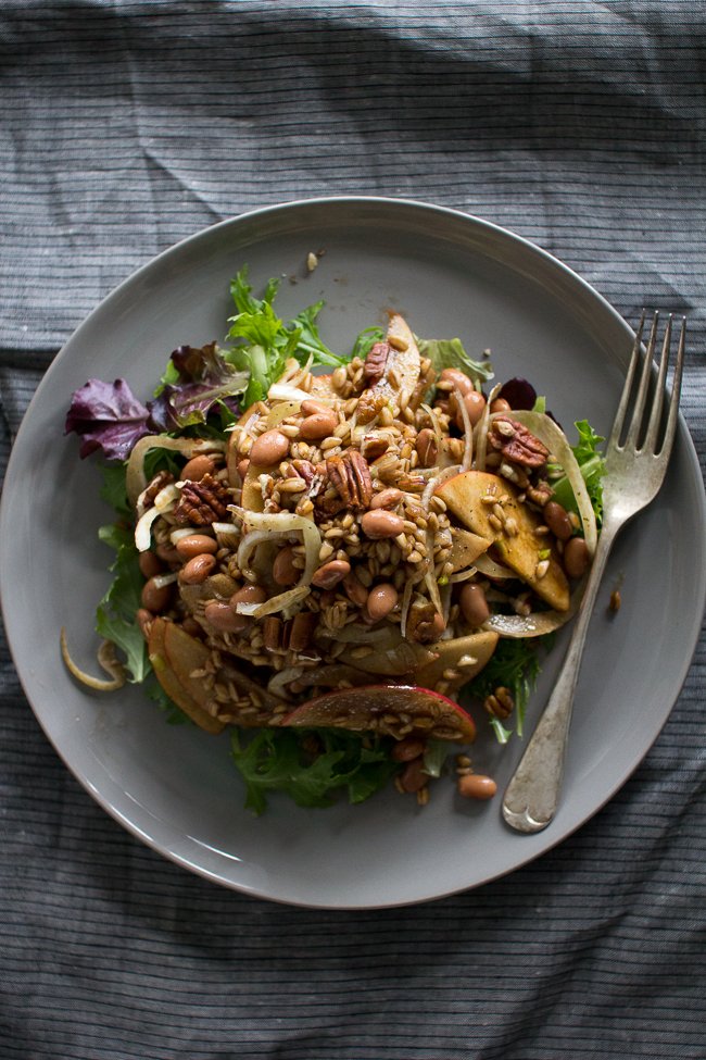 Fennel And Farro Salad With Apple & Pinto Beans