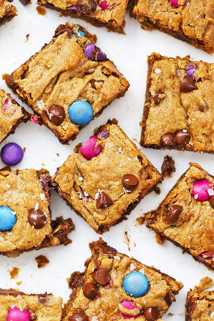 Flourless Monster Cookie Bars