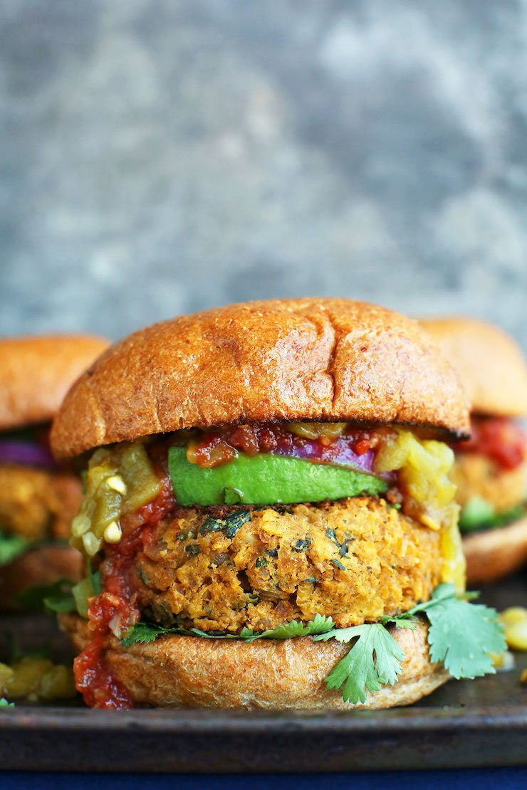 Mexican Green Chili Vegetarian Burger