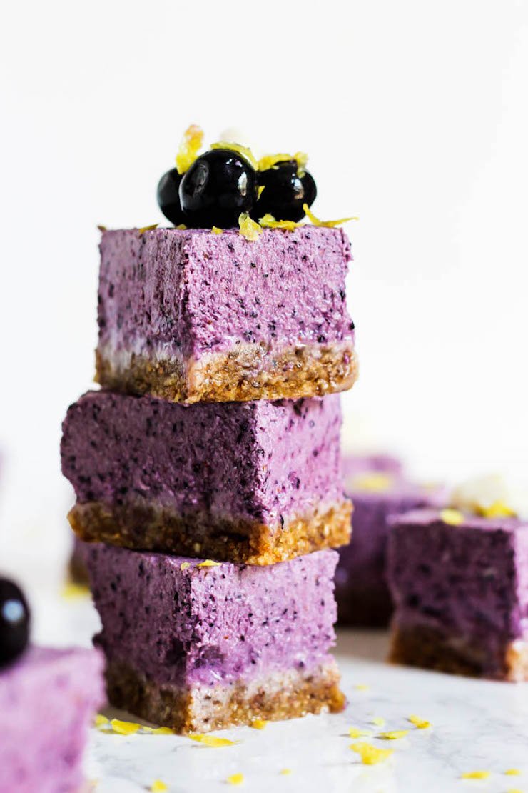 No Bake Lemon Blueberry Cheesecake Bars