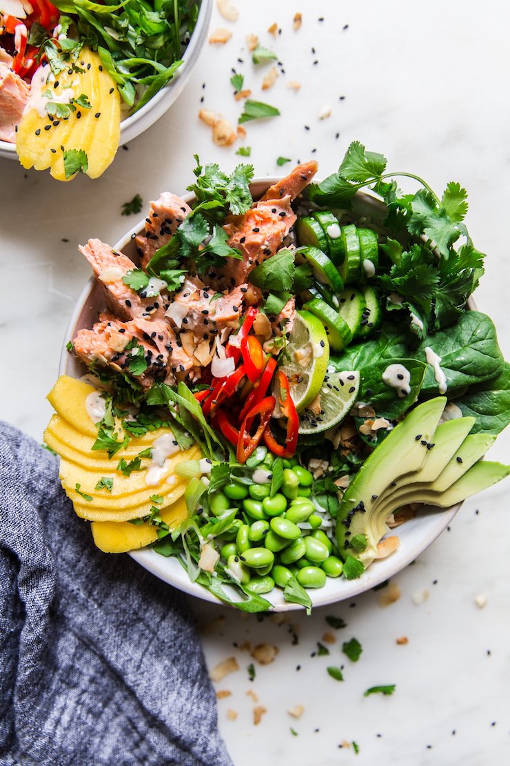 Coconut Rice Salmon Bowl