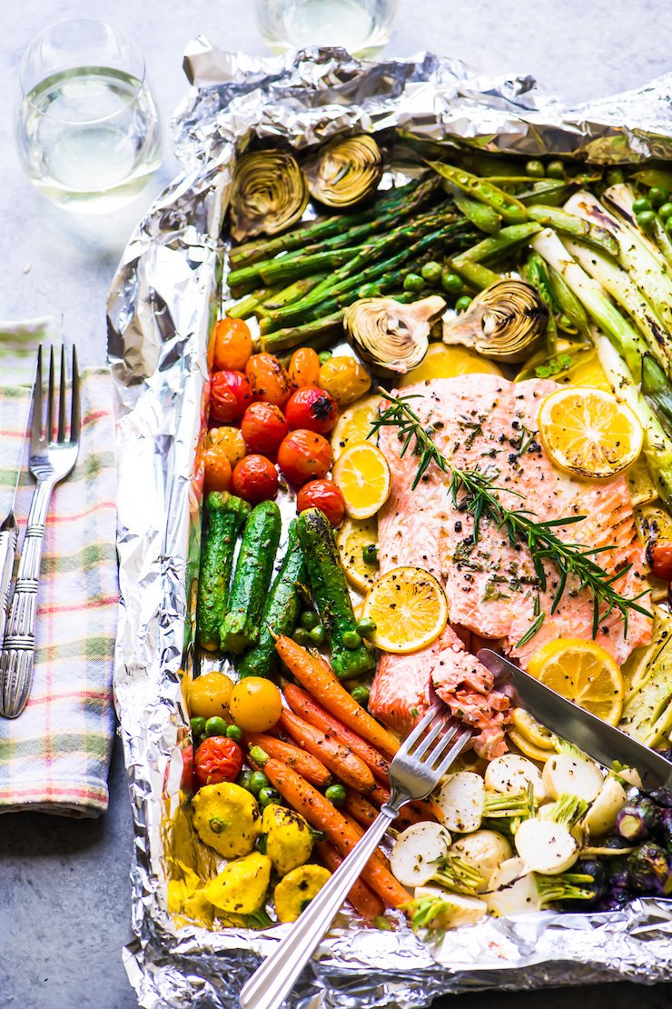 Sheet Pan Salmon Primavera