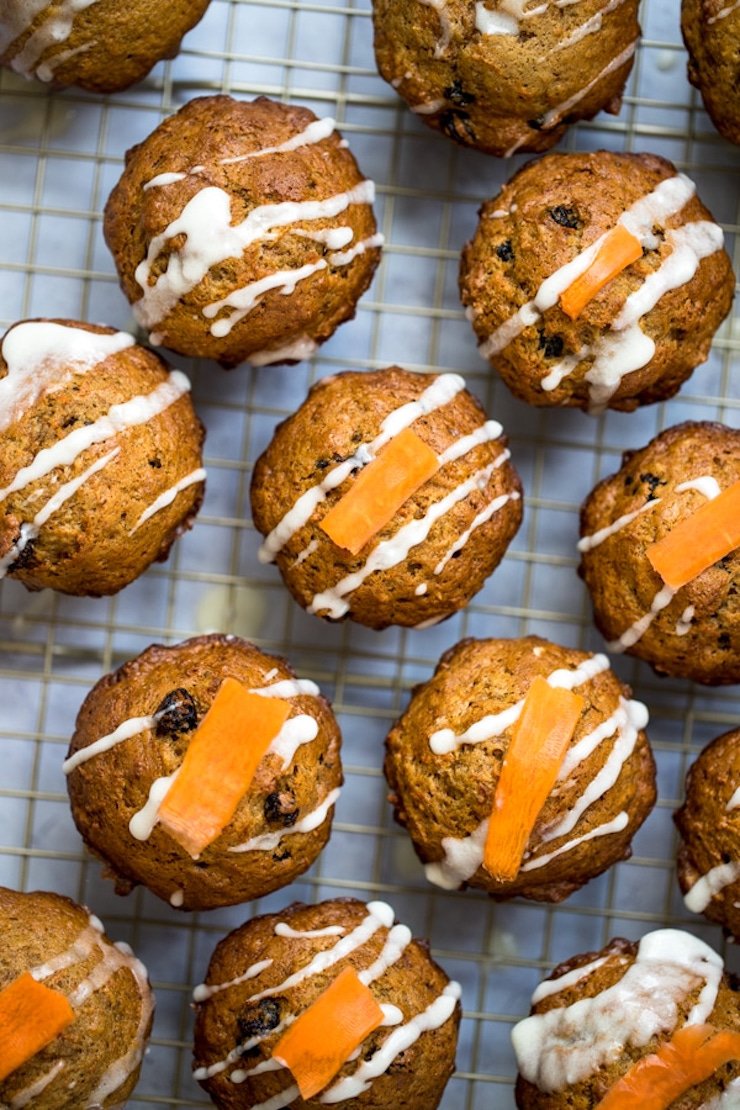 Mini Carrot Cake Muffins with Orange Glaze