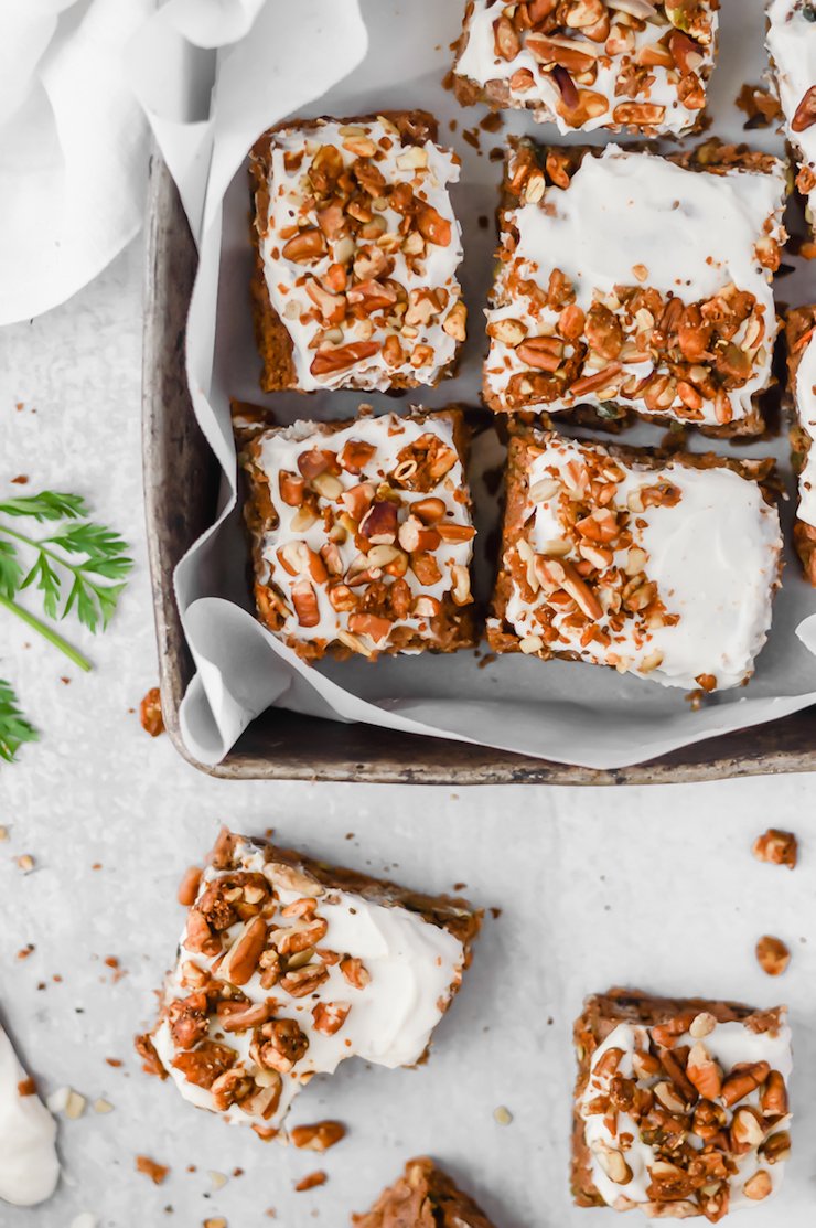Sheet Pan Paleo Carrot Cake With Maple Cream Frosting