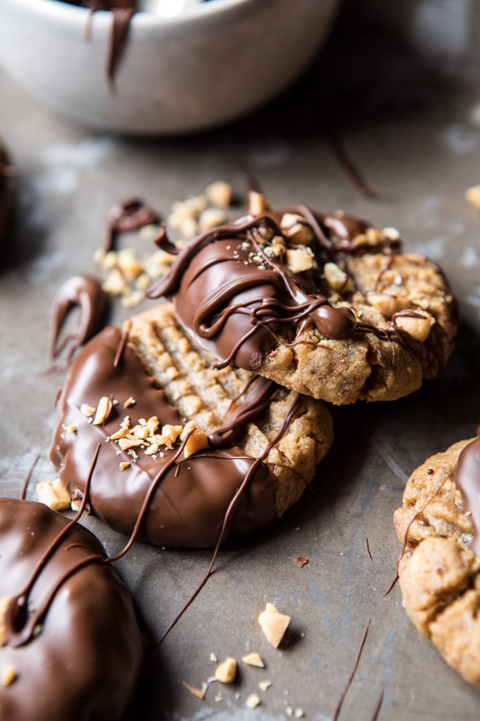 Chocolate Dipped Peanut Butter Cookies