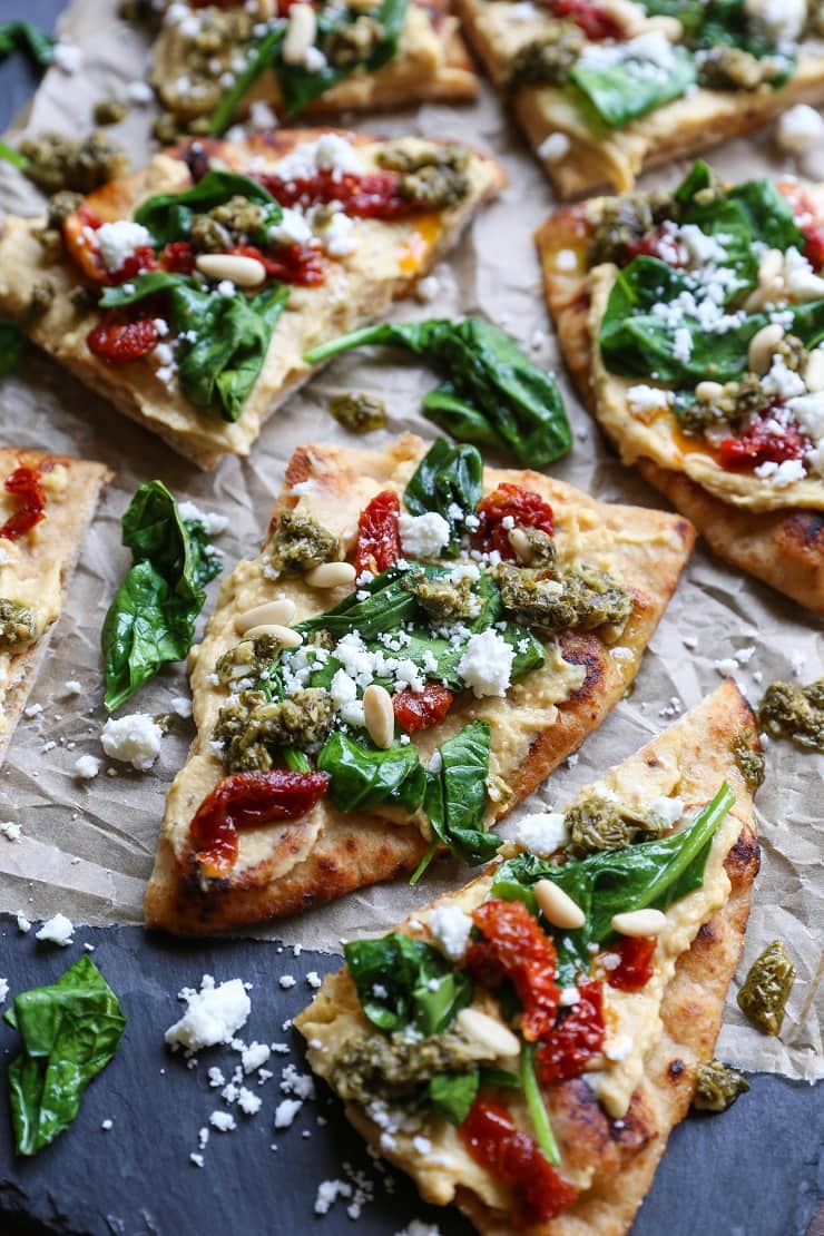 Hummus Flatbread With Sun-Dried Tomatoes