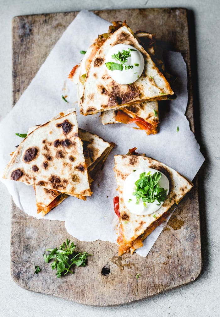 Apricot Salsa Quesadillas