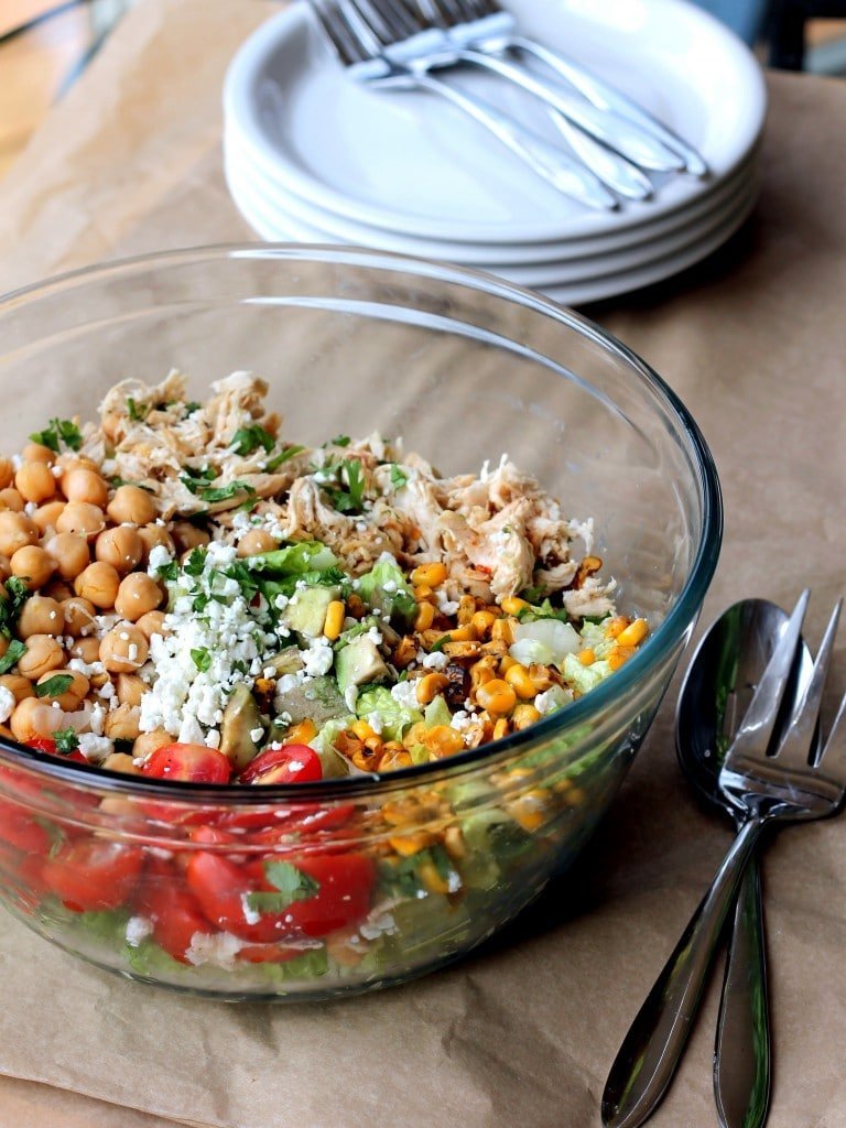 Healthy Chicken Chickpea Chopped Salad