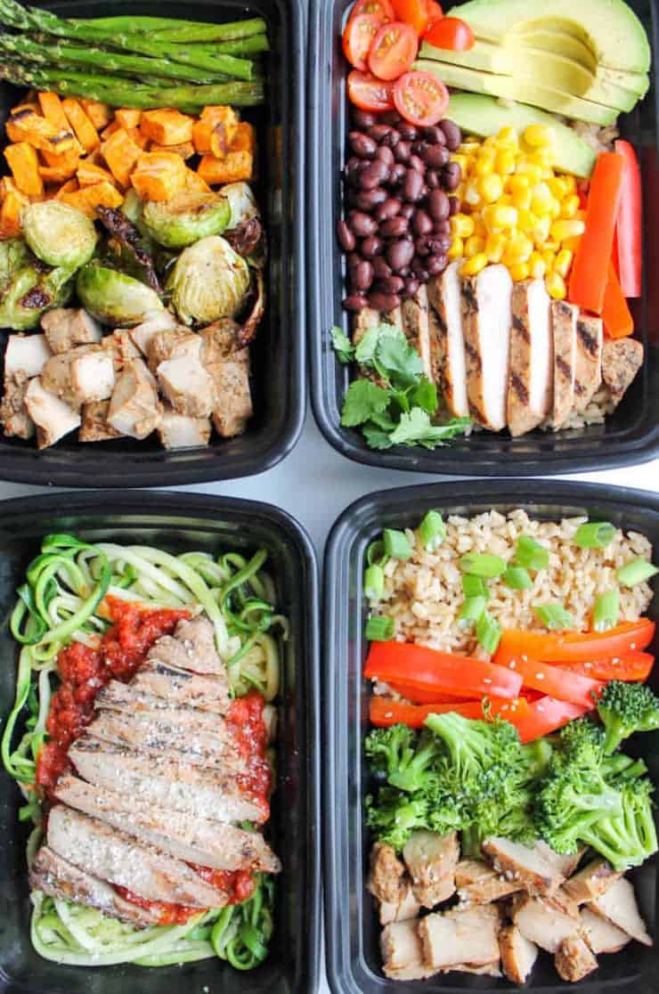 Bols de préparation de repas au poulet faciles - 5 façons Bols de préparation de repas au poulet faciles - 5 façons