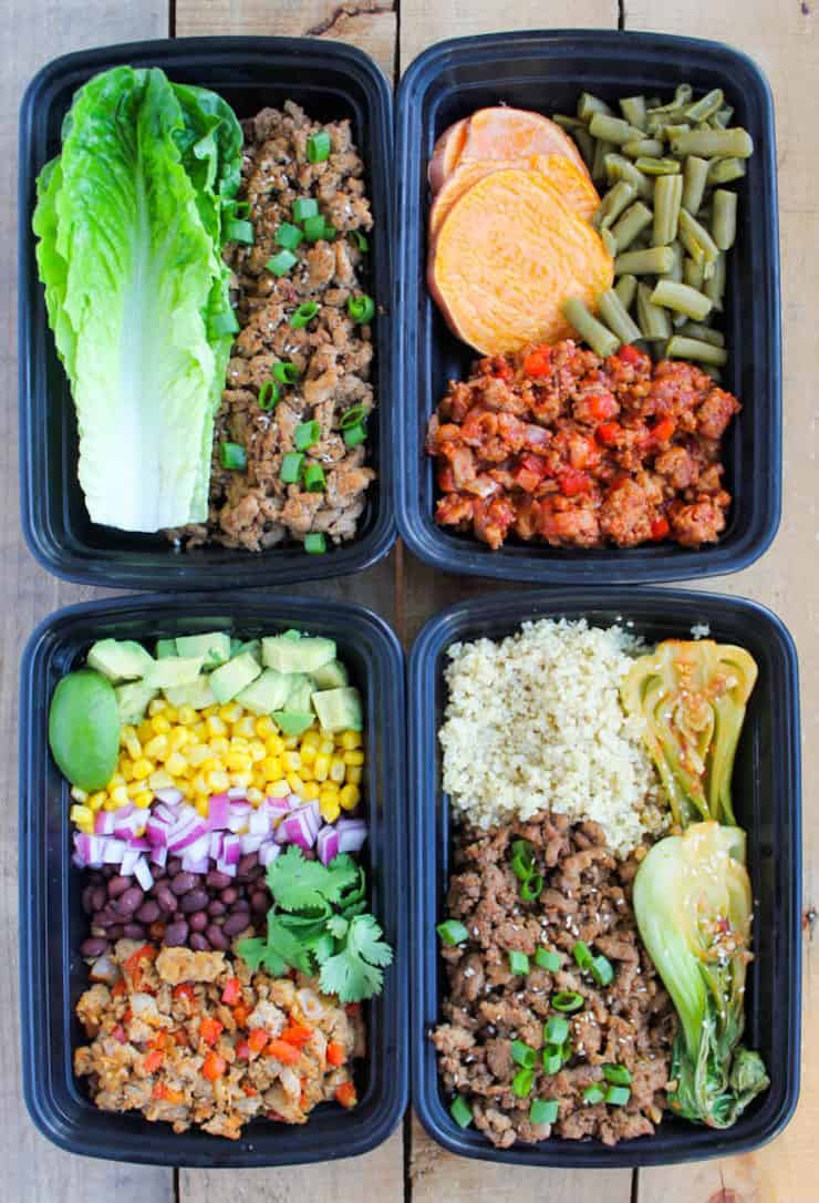 Easy Ground Turkey Meal Prep Bowls: 4 Ways - Meal Prep Ideas