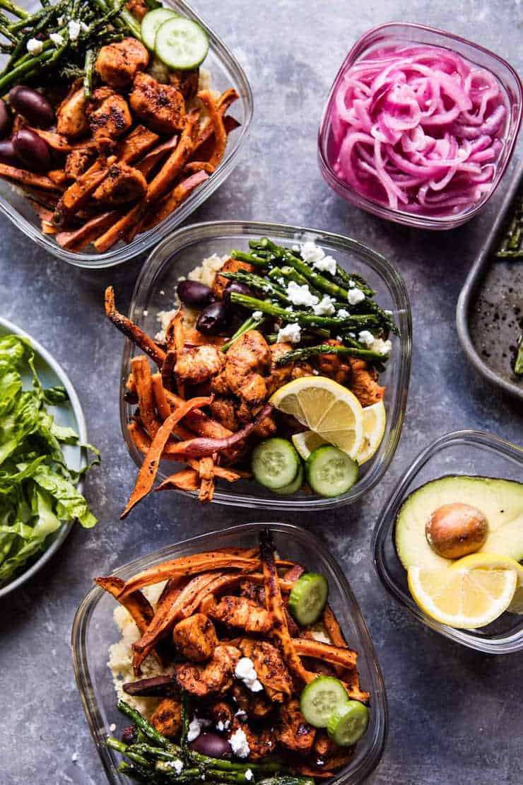 Meal Prep: Chicken Shawarma And Sweet Potato Fry Bowls