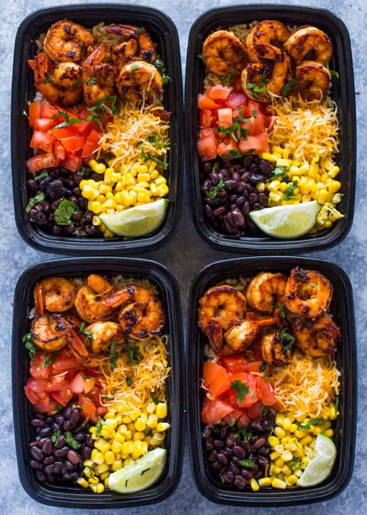 Meal Prep Shrimp Taco Bowls