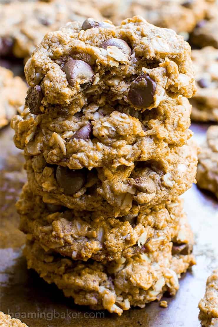 Almond Butter Oatmeal Chocolate Chip Cookies