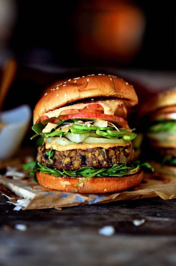 Black Bean Tempeh Burgers