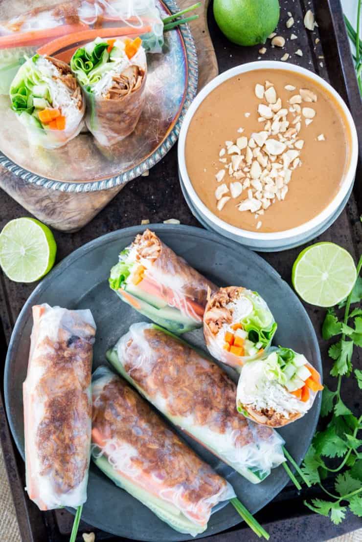 Jackfruit Vietnamese Summer Rolls With Hoisin Peanut Sauce