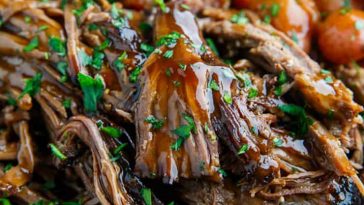 Slow Cooker Balsamic Glazed Roast Beef