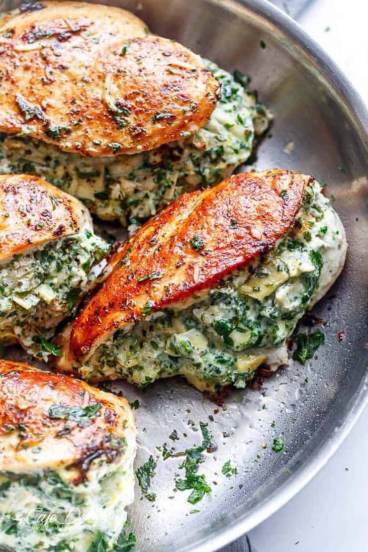 Spinach Artichoke Stuffed Chicken Breast