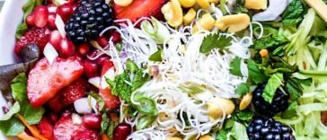 Vietnamese Rice Noodle Salad Bowls With Berries