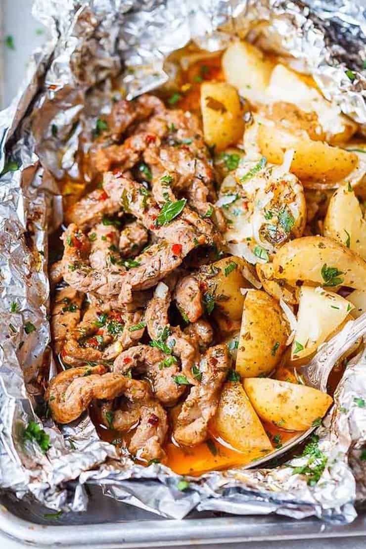 Garlic Herb Steak & Potato Foil Packs