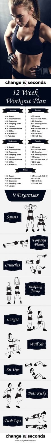 Get Ridiculously Toned With 12 Week Workout Plan (Download PDF)