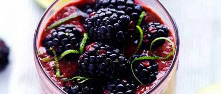 Healthy Breakfast Smoothies - Blackberry Lime Green Smoothie