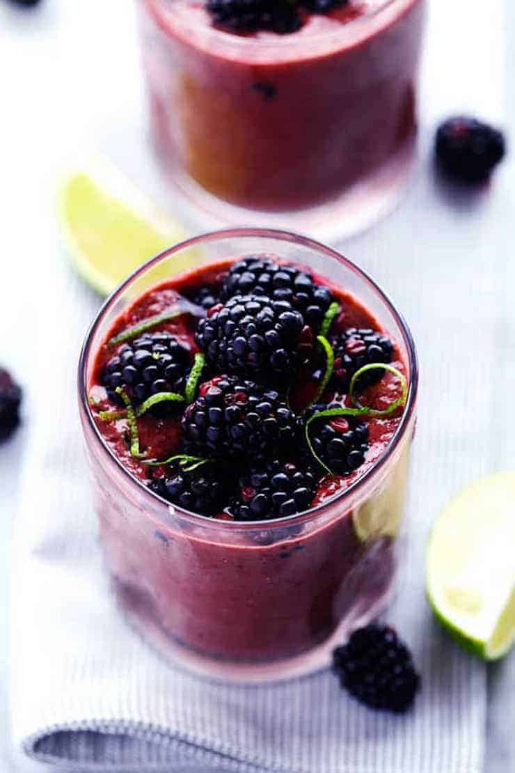 Healthy Breakfast Smoothies - Blackberry Lime Green Smoothie