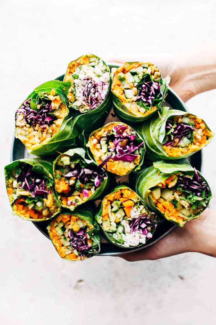 Detox Rainbow Wraps With Peanut Sauce