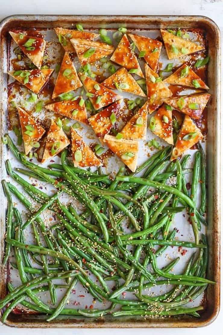 Honey-Sesame Tofu and Green Beans