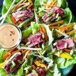 Sesame Ahi Tuna Lettuce Wraps With Spicy Peanut Sauce