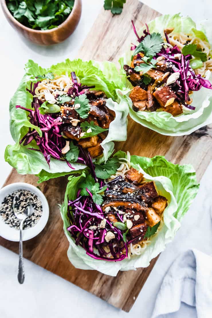 Sweet and spicy wraps with Hoisin Tofu lettuce