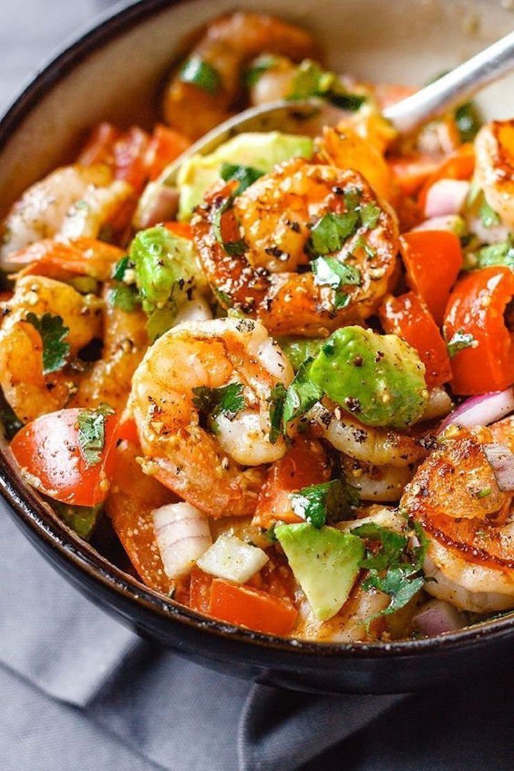 Easy Shrimp Avocado Salad With Tomatoes