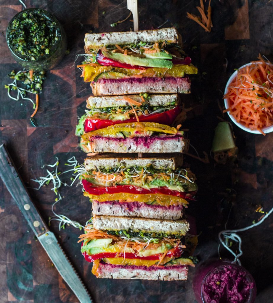 Rainbow Roast Vegetable Sandwich
