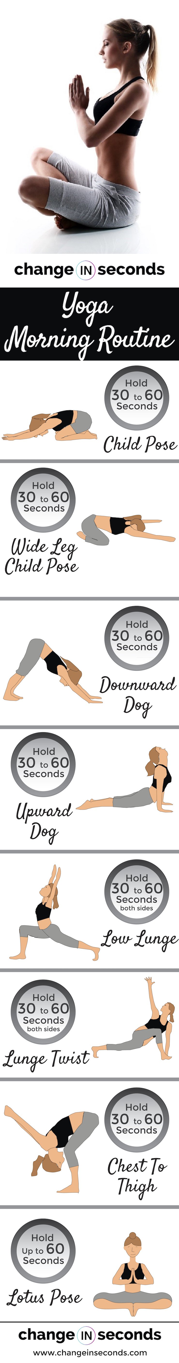 Morning Yoga Routine For Beginners Chart (Download PDF)