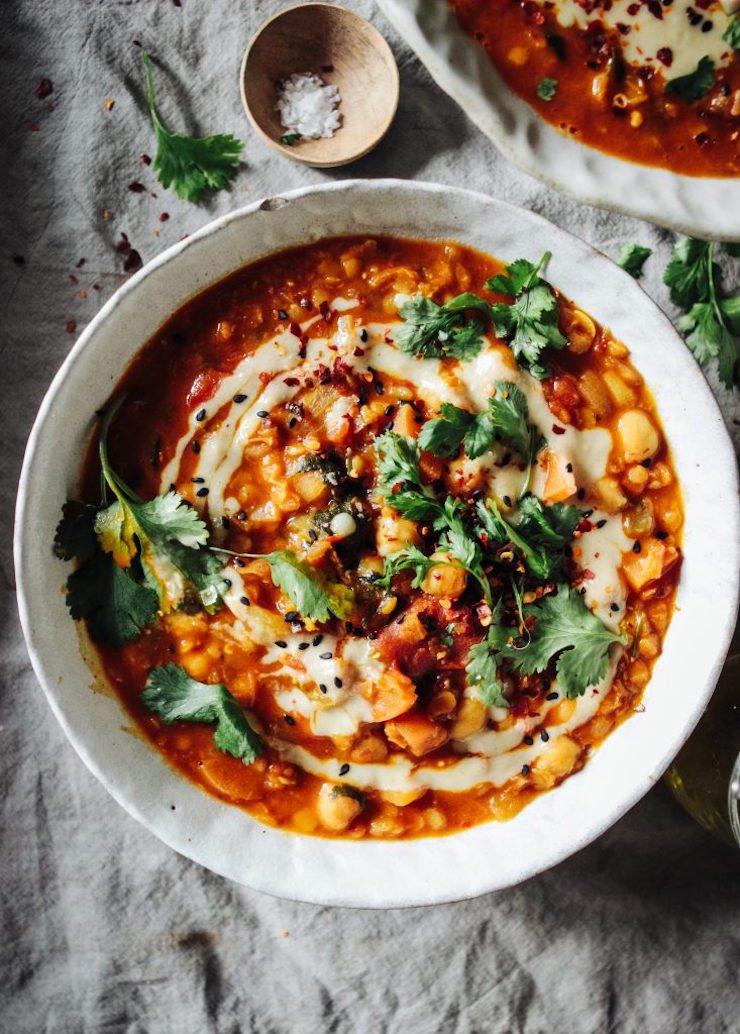 Moroccan Spiced Lentil & Chickpea Soup