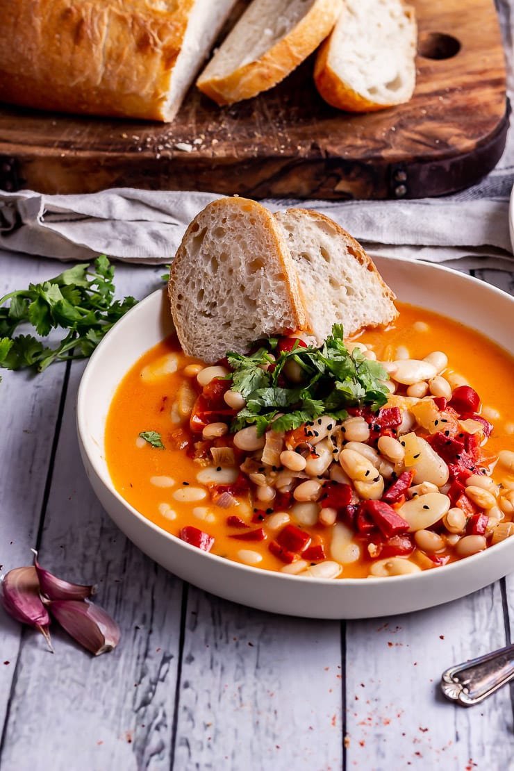 Roasted Red Pepper Soup with White Beans