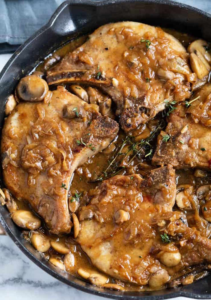 French Onion Smothered Pork Chops