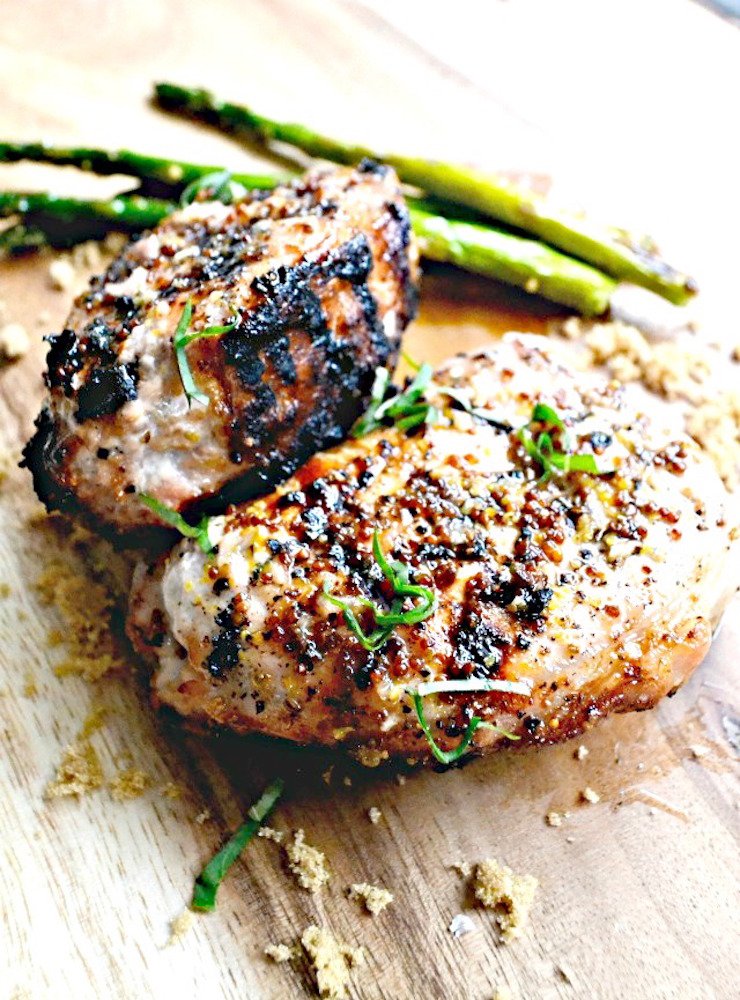 Grilled Lemon Honey Mustard Pork Chops