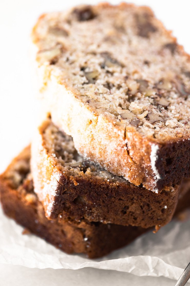 Roasted Banana Bread with Walnuts