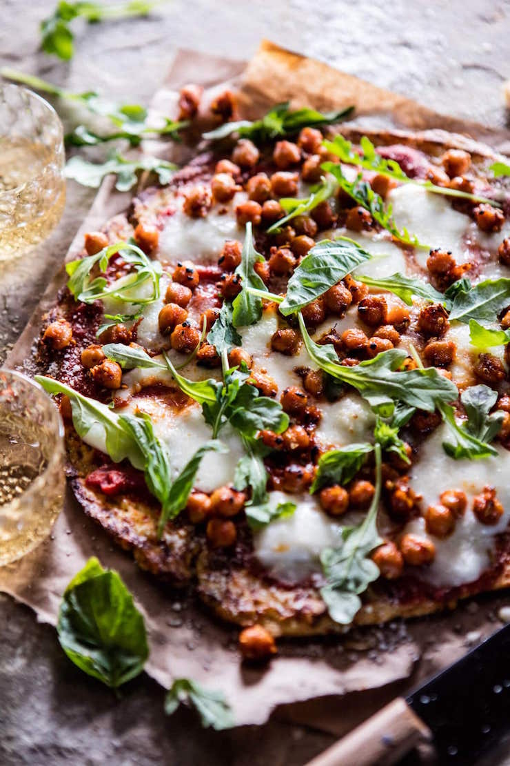 Cauliflower Crust Pizza With Chickpea Pepperoni