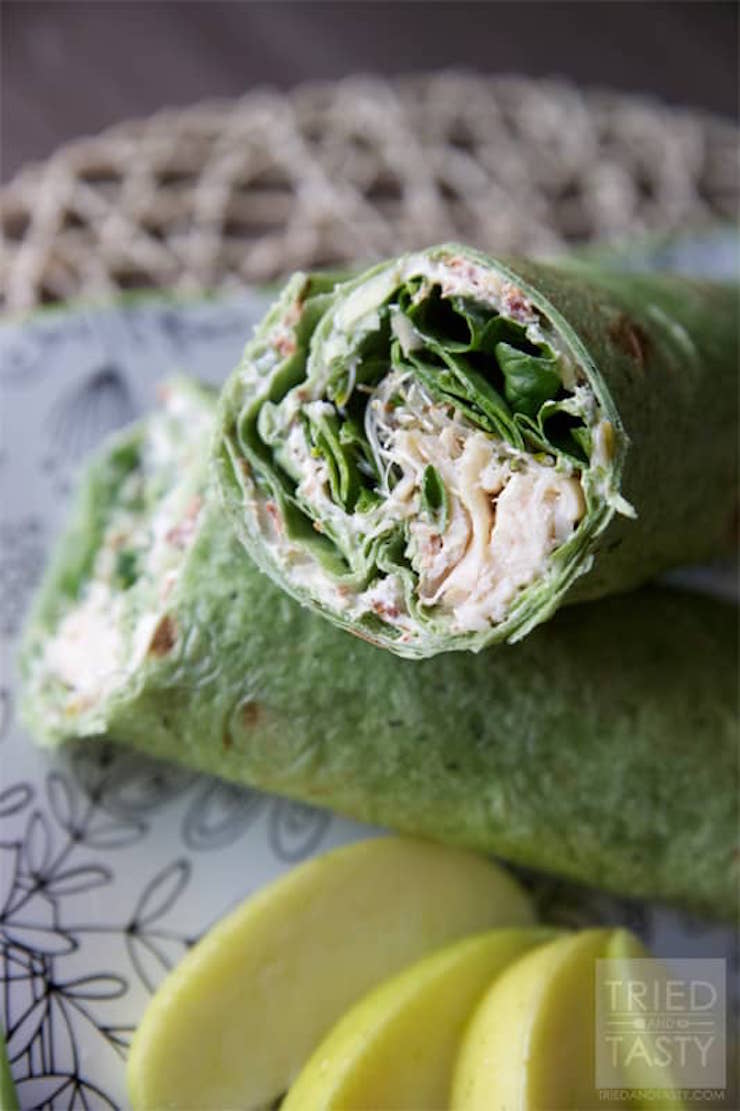 Chicken, Spinach and Cream Cheese Tortilla Wrap