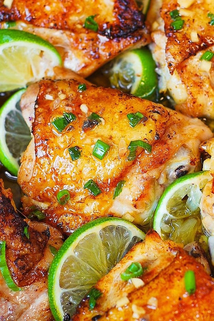 Pan-Roasted Honey Lime Chicken Thighs