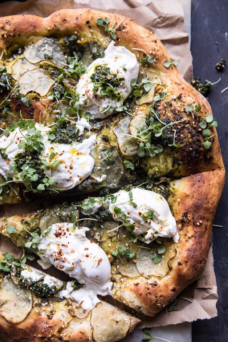 Pesto Potato And Burrata Pizza