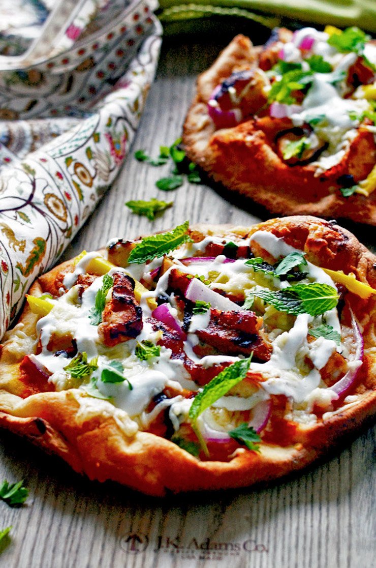 Tandoori Chicken Naan Pizza