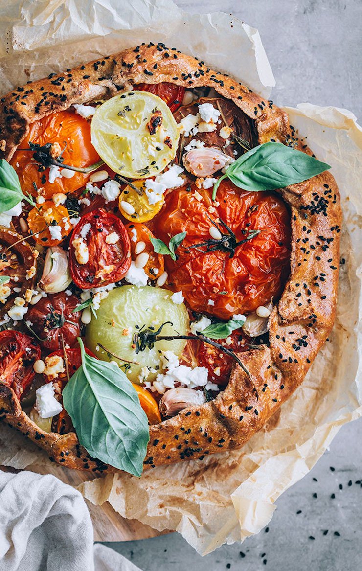 Tomato Pie with Honey and Feta Cheese