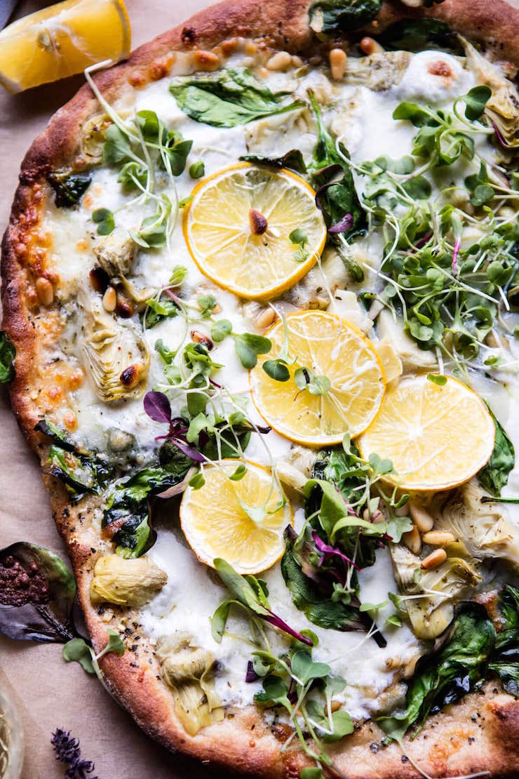 Whole Wheat Spinach And Artichoke Pizza