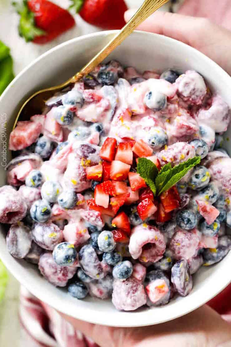 Berry Salad In Honey Mascarpone