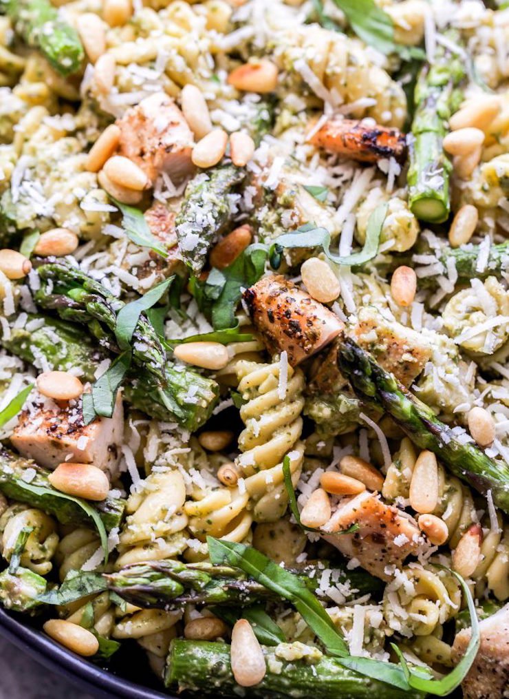 Grilled Chicken and Asparagus Pesto Pasta