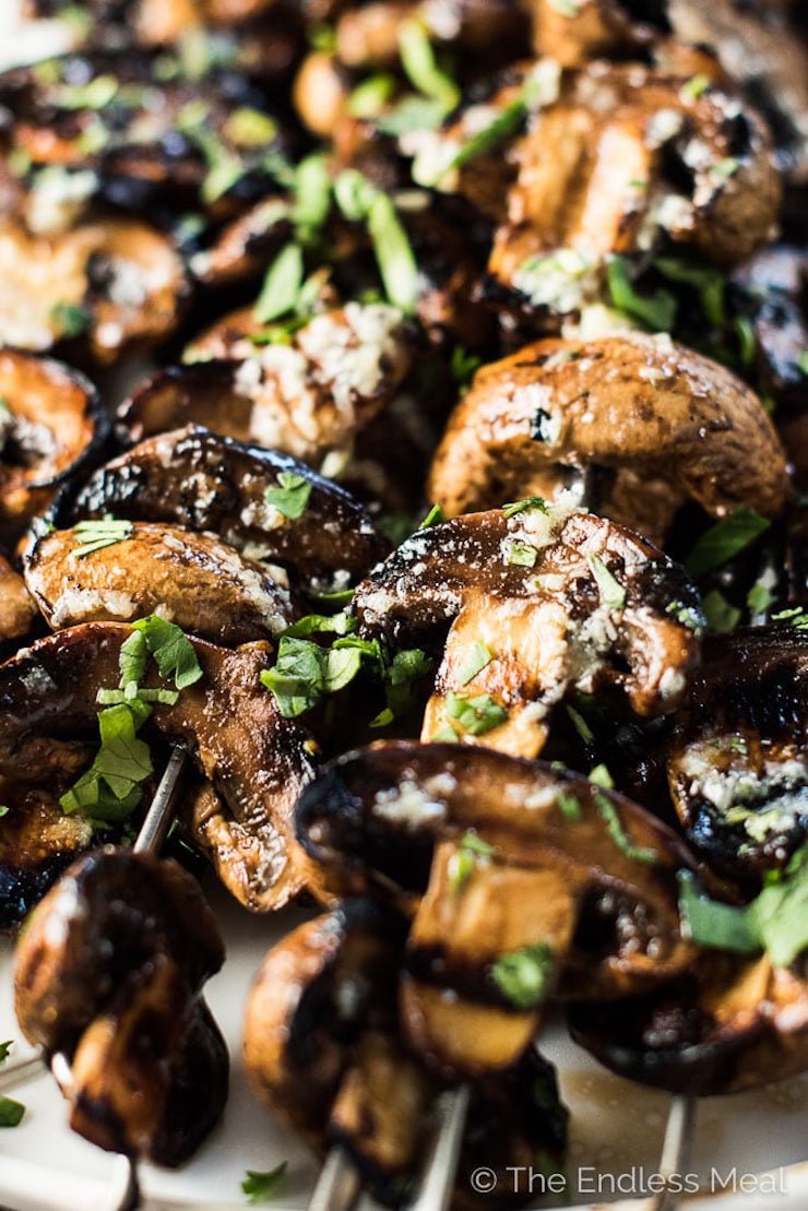 Grilled Garlic Butter Mushrooms